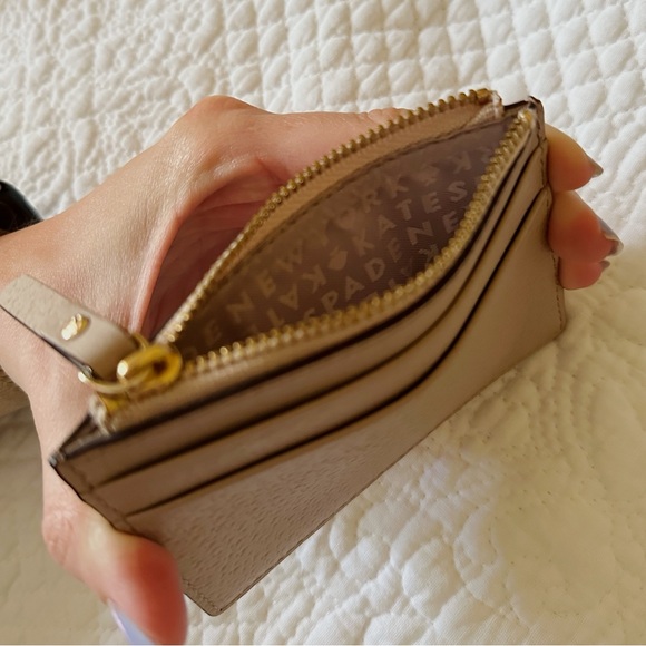 Kate Spade Adi Grove Street Almondine Leather Zip Top Card Holder Wallet - Picture 7 of 7